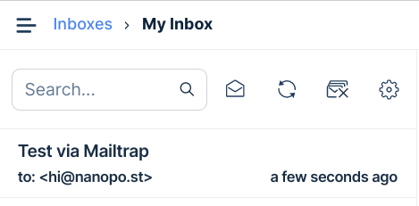 Mailtrap new message