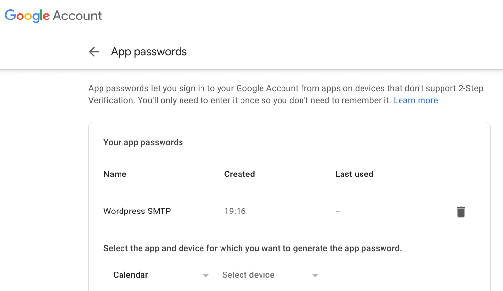 App password added