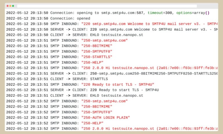 How to read an SMTP session log